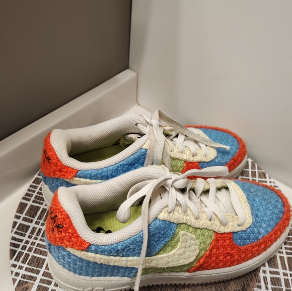 🥳GUC Nike Air Force 1 Low Top LV8 Next Nature TD Hemp Multicolor Sneaker, 6Y - Picture 15 of 16